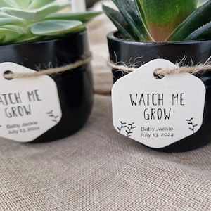 Watch me grow! – Personalized plant TAGS for baby shower favors (Set of 75/100/200)