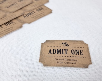 Personalized ADMISSION TICKETS for Events / Concert / Party / Gala / Museum (Set of 50/100/200)