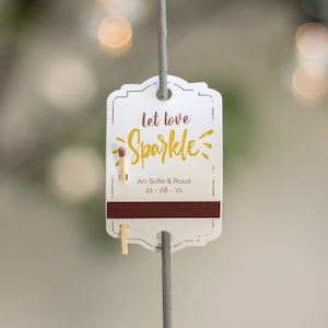 Let love sparkle Personalized TAGS striker strip included for your sparklers image 2