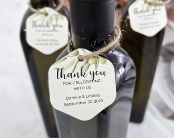 Thank you for celebrating with us – Personalized TAGS for olive oil bottles (Set of 75/100/200)