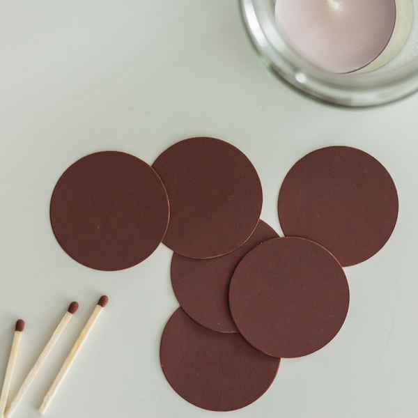 Adhesive 1.5" Round Match STRIKER DOTS  (Set of 25/50/100/200) Brown/Black