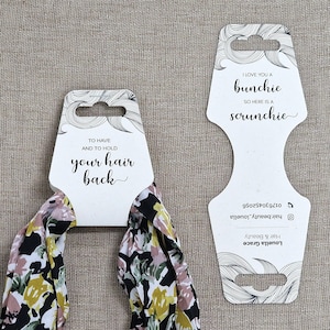 Per avere e tenere i capelli indietro – TAG pieghevoli personalizzati per scrunchies, cerchietti, collane (Set da 50/100/200)