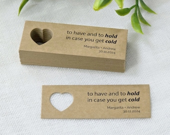 To Have and to HOLD, In Case You Get COLD (Favor Labels) / Personalized Wedding Blanket Tags / Custom Winter Wedding Accessories