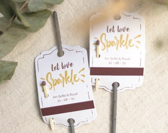 Let love sparkle! Personalized TAGS (striker strip included!) for your sparklers