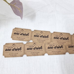Personalized DRINK TICKETS / vouchers / tokens for free drinks Good for one drink Set of 50/100/200 image 3