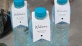 Water BOTTLE TAGS for wedding reception (Small size) personalized with names and event date product logo