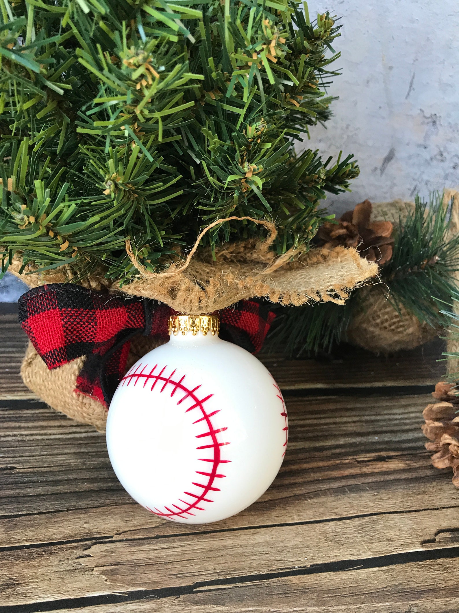 Baseball Christmas Ornament 8 Glass Ball Ornaments Etsy