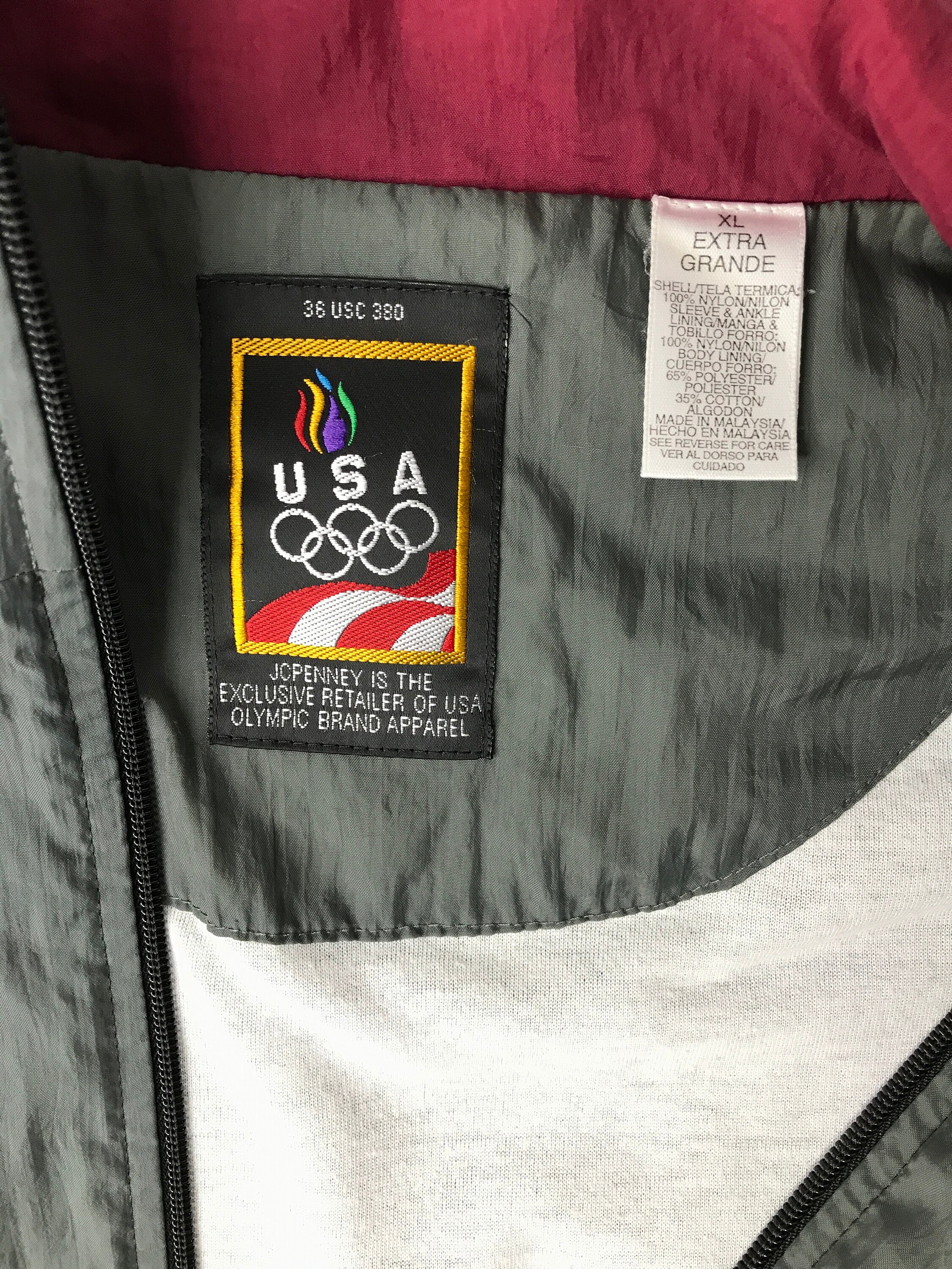 Vintage 90s Olympic Windbreaker Jacket XL Olympics JCP | Etsy