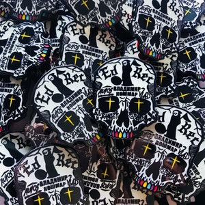 КОШМАР Vladimir Cauchemar Skull Glitter Glow Hard Enamel Pin - Daft Punk Ed Banger EDM Rave House Music Lapel Pin Accessory