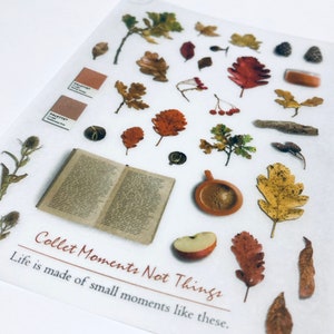 Stickers imprimés MU Autumn moments 139 / automne / plantes / stickers à transfert / bullet journal / agenda / post-crossing / bricolage