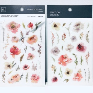 MU Print-On Stickers pastel garden 73 / stickers de transfert / bullet journal / agenda / postcrossing / bricolage