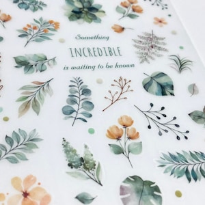 Stickers imprimables MU vert foncé 123 / stickers botaniques / stickers transfert / bullet journal / agenda / postcrossing / bricolage