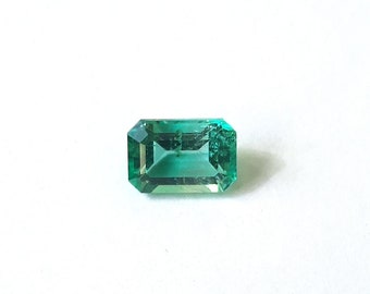 Smeraldo naturale a forma di smeraldo verde, gemma di smeraldo sciolta, gemma tagliata in smeraldo, oliatura tradizionale, smeraldo 0,65ct, uso gioielli