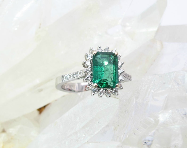 Zambia Emerald Vintage Engagement Ring, IGL Certified Natural Emerald