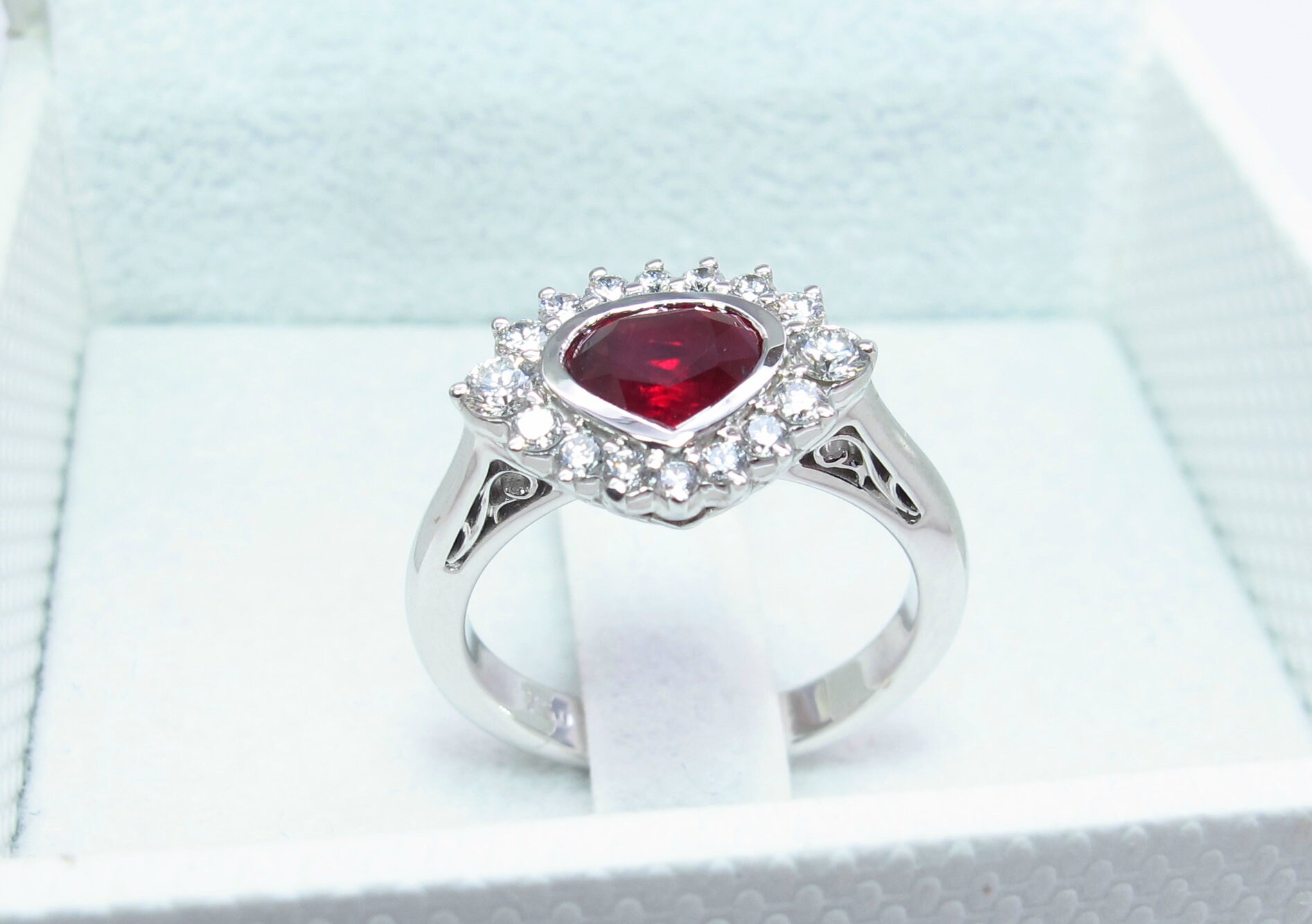 Unique Red Ruby Engagement Ring, Victorian Style Engagement Ring, Real ...