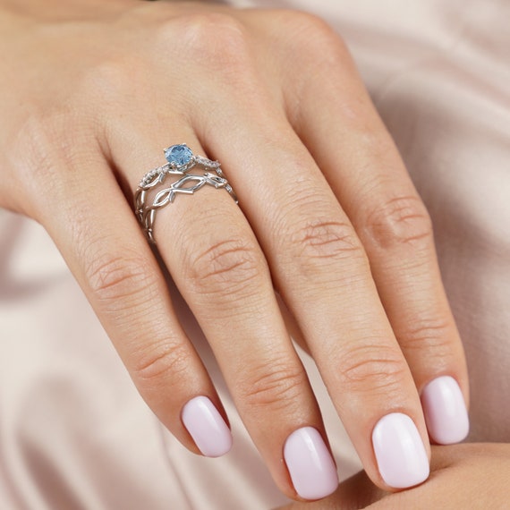 Blue diamond 2024 wedding sets