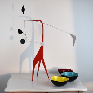 STABILE Mobile Verneuil Créations Number 7 RED Handmade in France Mid-Century Sculpture 100% steel Limited Edition Numbered Gift Box image 2