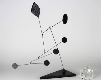 STABILE Móvil Verneuil Créations Número 10 Negro carbón Hecho a mano en Francia Escultura 100% acero Edición limitada Caja de regalo numerada