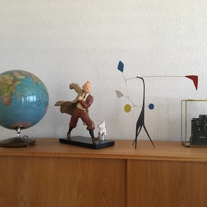 STABIEL Staande mobiele komeet Handgemaakt in Frankrijk Mid Century Sculpture art 100% staal Limited Edition genummerde geschenkdoos afbeelding 3