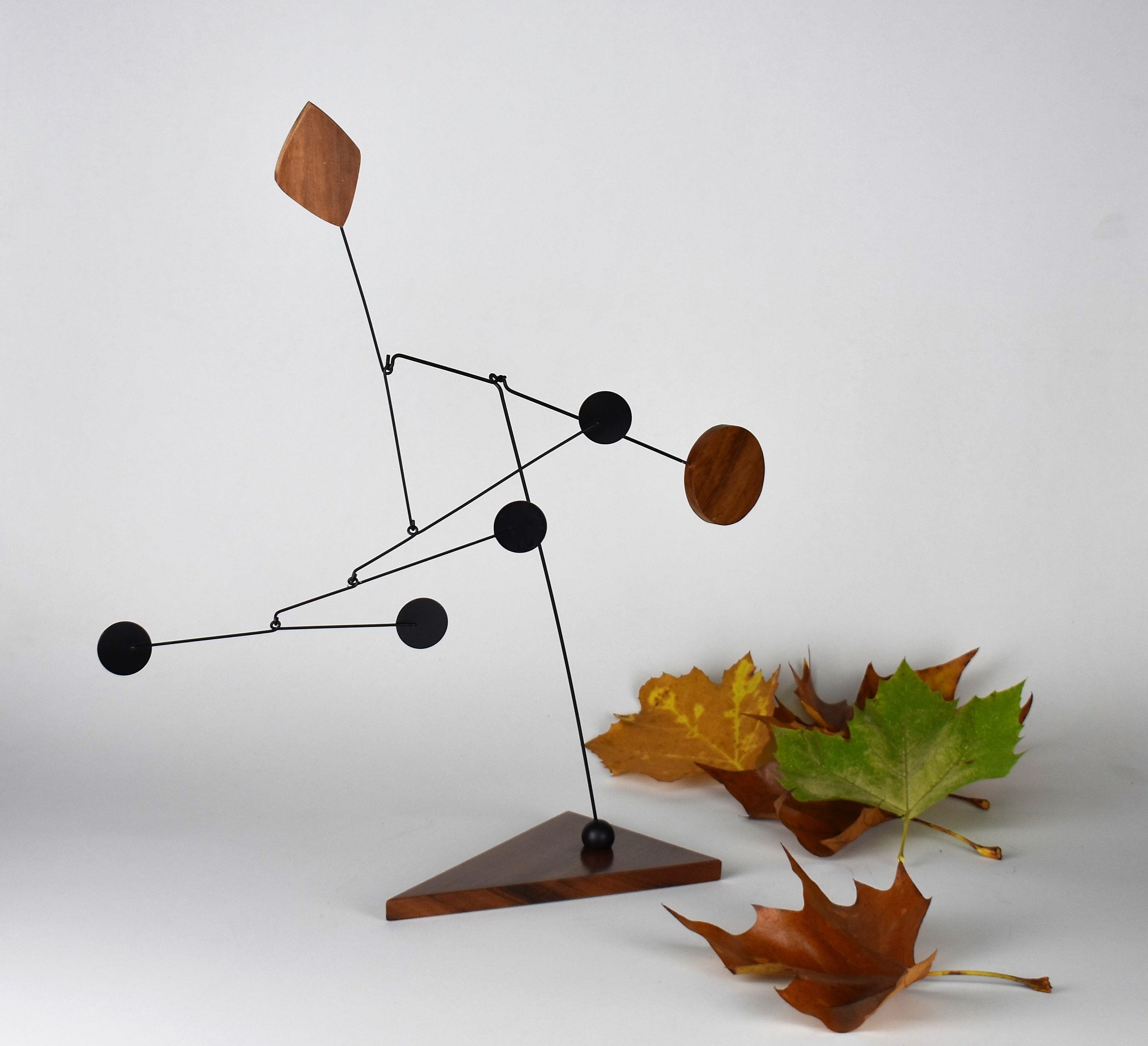 Stabile Mobile Verneuil Créations Number 10 Black & Wood Handmade in France Sculpture 100% Steel Aci
