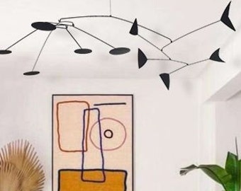 LARGE MOBILE "SATELLITE" Mid Century Art Design made in France Steel Numbered