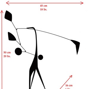 STABILES stehendes Mobile von Verneuil Créations, Schwarz, handgefertigt in Frankreich, Kunstskulptur aus der Mitte des Jahrhunderts, Stahl, limitierte Auflage, nummerierte Geschenkbox Bild 4