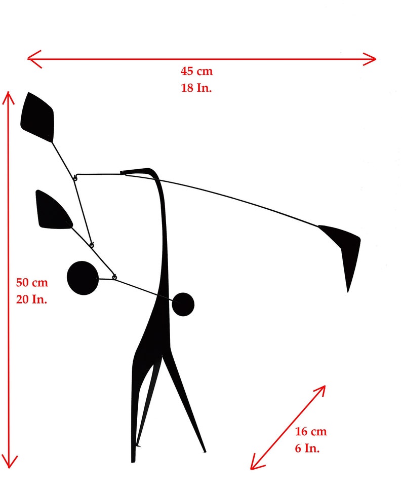 STABILES stehendes Mobile von Verneuil Créations, Schwarz, handgefertigt in Frankreich, Kunstskulptur aus der Mitte des Jahrhunderts, Stahl, limitierte Auflage, nummerierte Geschenkbox Bild 4