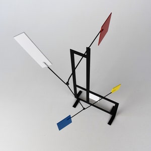 MÓVIL ESTABLE "De Stijl I" Arte firmado y numerado numerado firmado Modernista Mondrian Rietveld Verneuil Creaciones Arte de mediados de siglo Escultura