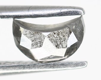 0.37 Carat Half Moon Salt and Pepper Diamond | Loose Natural Diamond