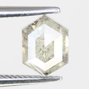 0.94 CT Unique Hexagon Salt and Pepper Diamond | Raw Salt and Pepper Loose Diamond  | For Wedding Ring, For Jewelry Gift for Wife Birthday