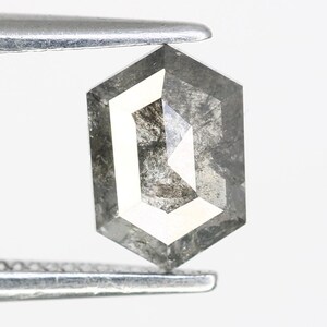 0.69 CT Unique Hexagon Salt and Pepper Diamond | Raw Salt and Pepper Loose Diamond  | For Wedding Ring, For Jewelry Gift for Wife Birthday