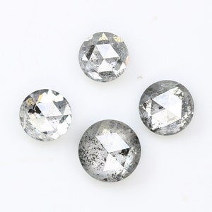 0.66 CT Salt and Pepper Rose Cut Round Diamond For Wedding Necklace l Wedding Anniversary GiftFor Gold Ring Diamonds