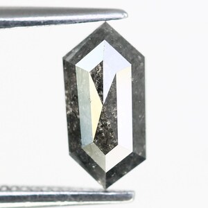 1.01 CT Unique Hexagon Salt and Pepper Diamond | Raw Salt and Pepper Loose Diamond  | For Wedding Ring, For Jewelry Gift for Wife Birthday