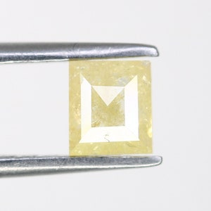 0.66 CT Salt and Pepper Rustic Light Loose Diamond, Rectangle Cut for Handmade Necklace Pendant, Diamond Bracelet Engagement Gold Ring Gift