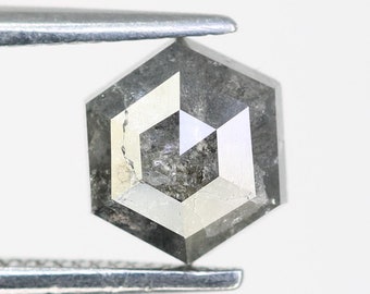 1.28 CT Hexagon Salt & Pepper Diamond | Raw Gemstone | Unique Diamond