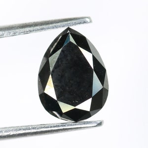 1.48 CT Pear Black Diamond | Loose Diamond for Jewelry, Engagement Ring & Solitaire Setting