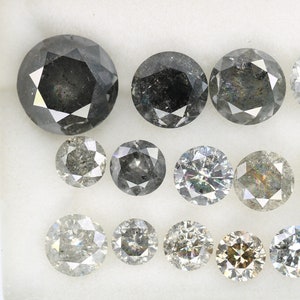 Round Brilliant Cut Salt and Pepper Diamond | Natural Loose Diamond for Jewelry, Black Diamond Engagement Ring, Solitaire Diamond Ring