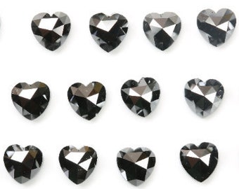 Diamantes negros en forma de corazón para anillo de compromiso