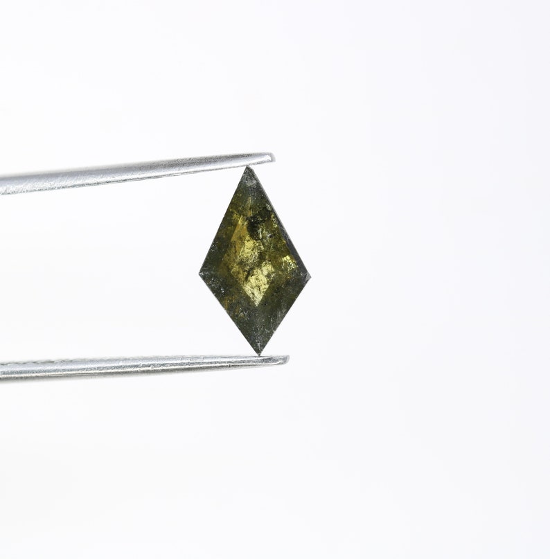 Green Salt and Pepper Loose Kite Diamond Ring Etsy