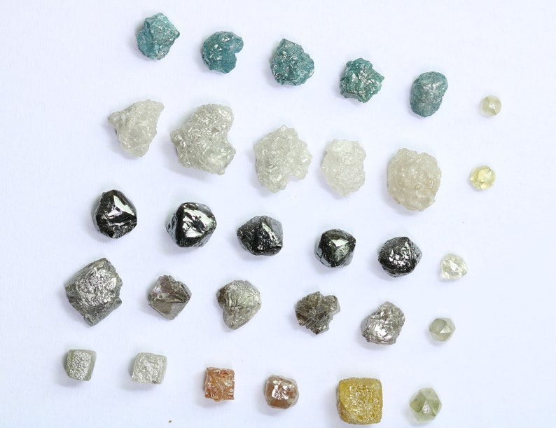 Natural Loose Rough Salt and Pepper Diamonds | Raw Gemstones for ...