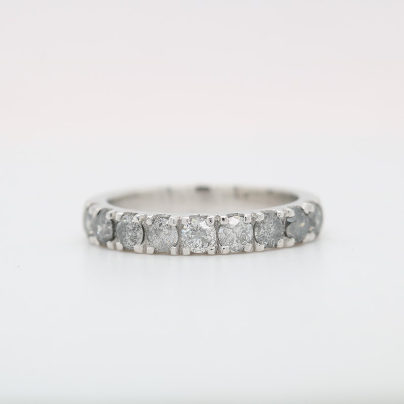 Salt and Pepper Diamond Half Eternity Band Etsy