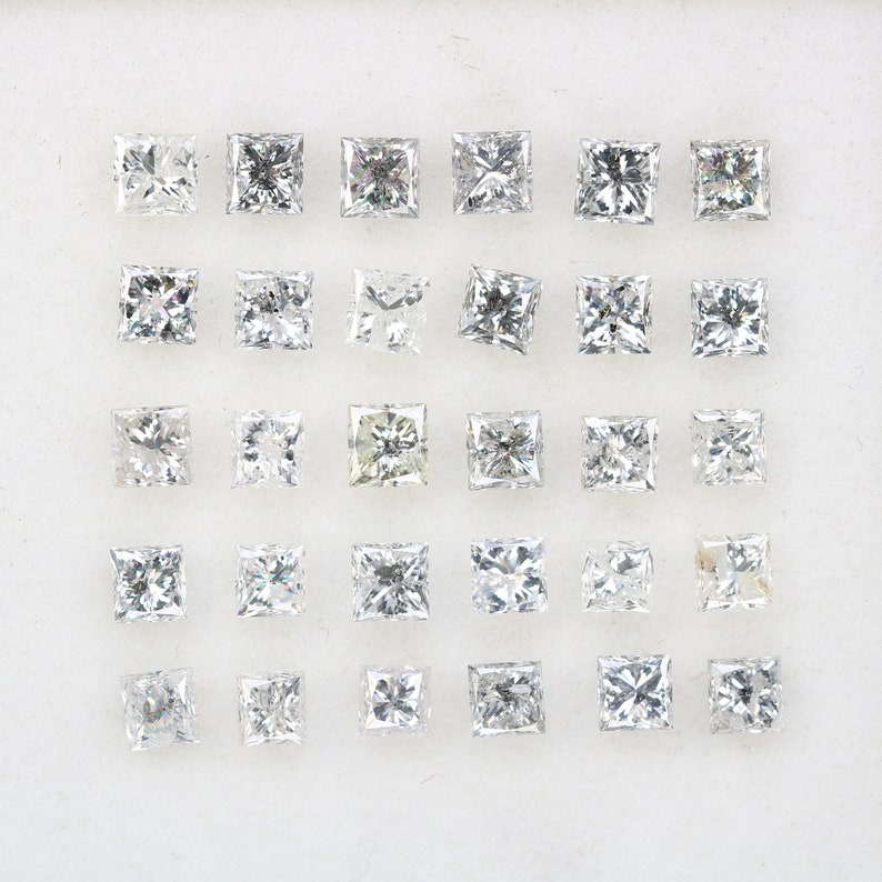 Salt and Pepper PRINCESS CUT DIAMOND Engagement Ring Etsy