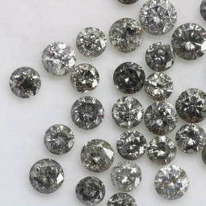 3mm Salt And Pepper Diamond | Round Brilliant Cut Diamond | Natural Loose Diamond For Earrings & Wedding Ring
