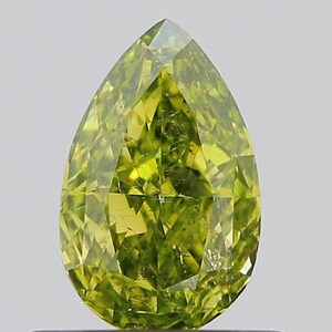 Natural Green Pear Cut Diamond For Engagement Ring
