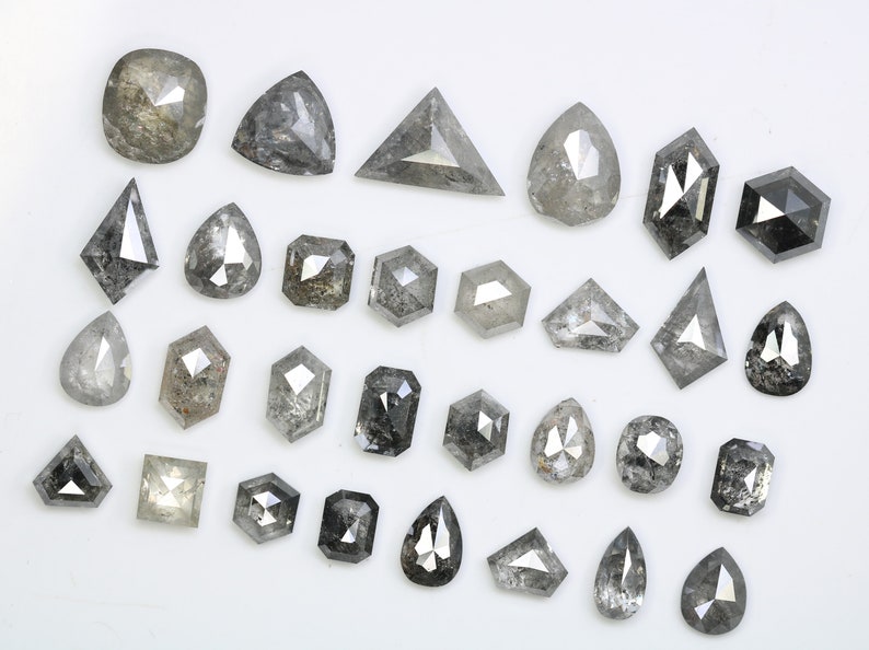 Natural Salt and Pepper Diamonds Loose Etsy