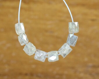 Natural Raw Rough Diamond Beads, One-of-a-Kind Art Deco & Retro Jewelry, Vintage Crystal Necklaces for Women, Handmade Craft