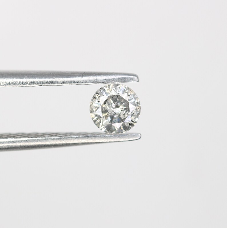 0.25 CT Natural Loose Salt and Pepper Round Brilliant Cut Diamond for Engagement Ring