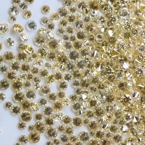 Natural Yellow Round Brilliant Cut Diamond - Loose Cheapest Diamond for Rings & Earrings, Wholesale Gemstone for Jewelry Making