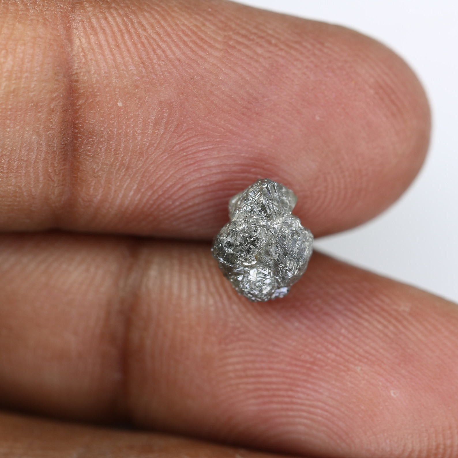 2.64 CT Raw Uncut Salt And Pepper Diamond For Engagement Ring Etsy