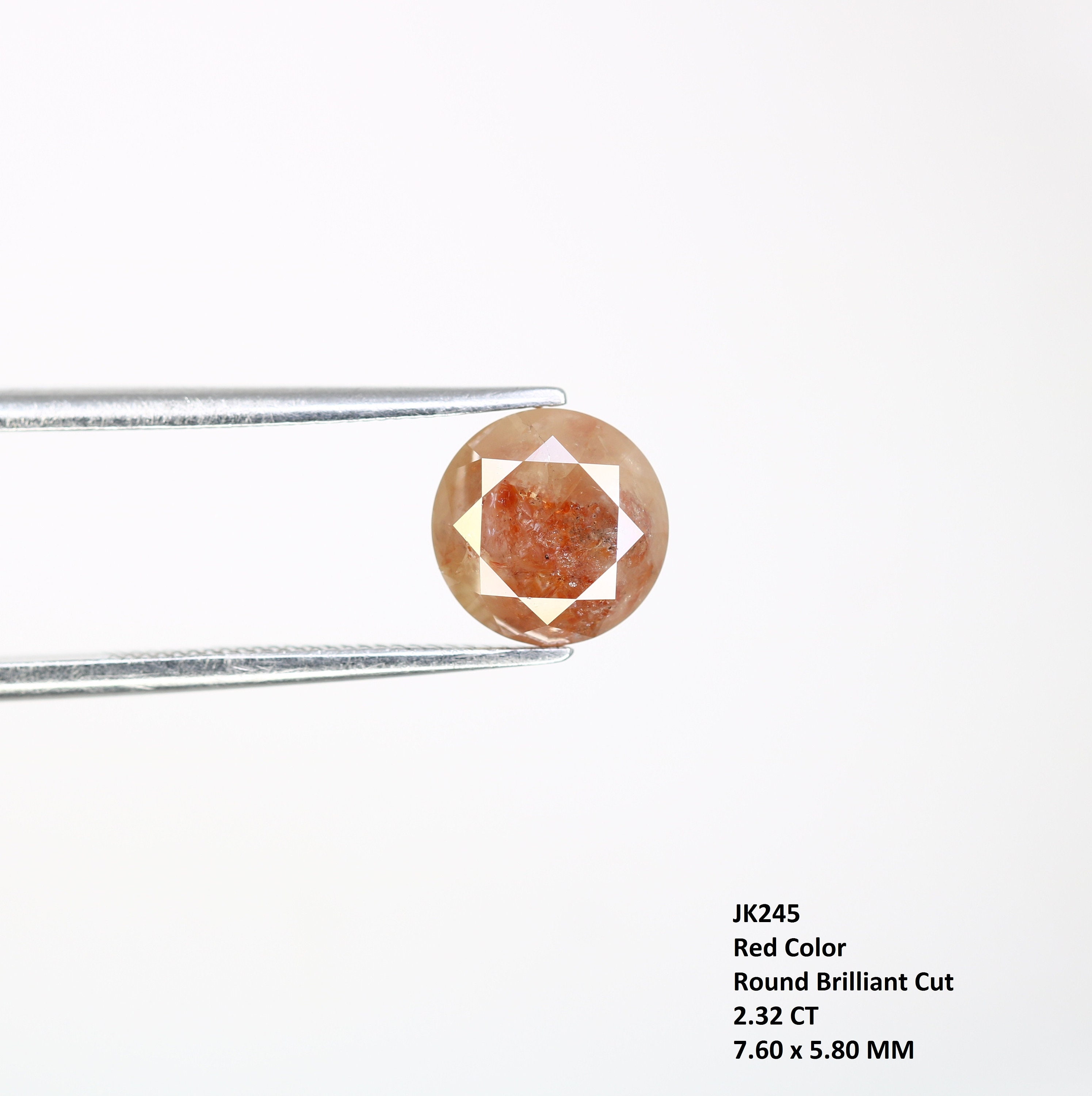 Red Rpund Diamond 2.32 Carat Round Brilliant Cut Fancy Red Diamond | Loose Gemstone - Etsy